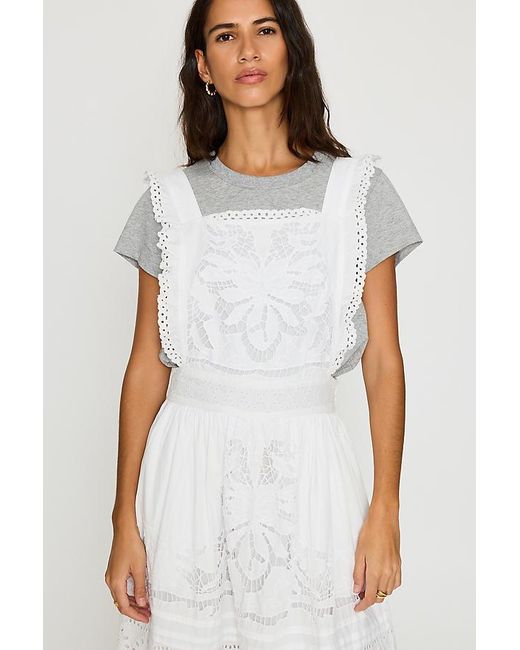 Bl-nk White Cutwork Midi Apron Dress