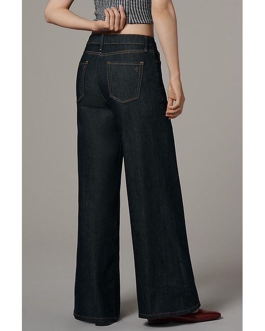Pilcro Blue The Robbie High-Rise Flared Fray Jeans By