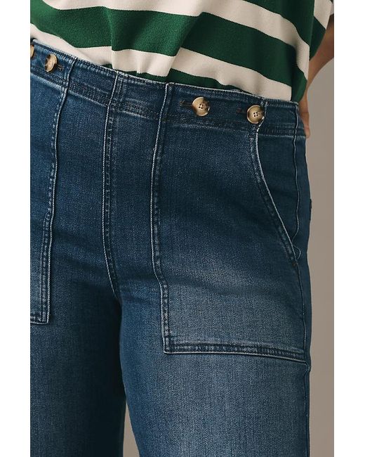 Pilcro Blue The Kit High-Rise Wide-Leg Utility Trouser Jeans By