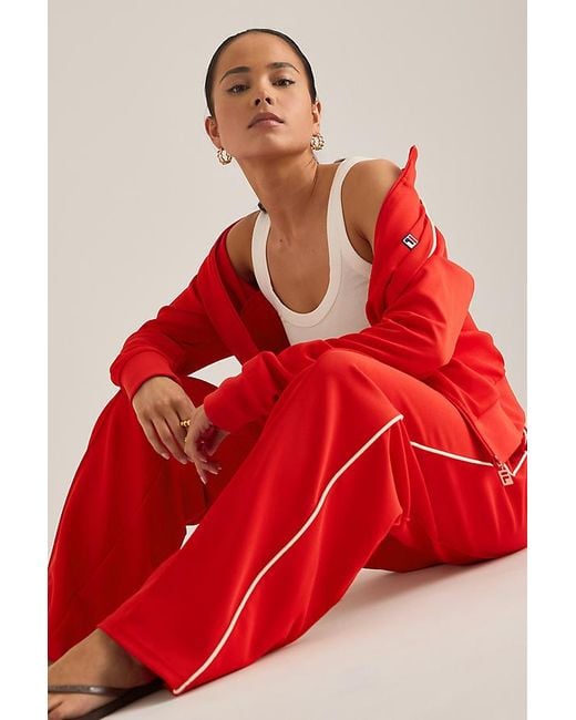 Fila Red Marina Wide-Leg Track Pants