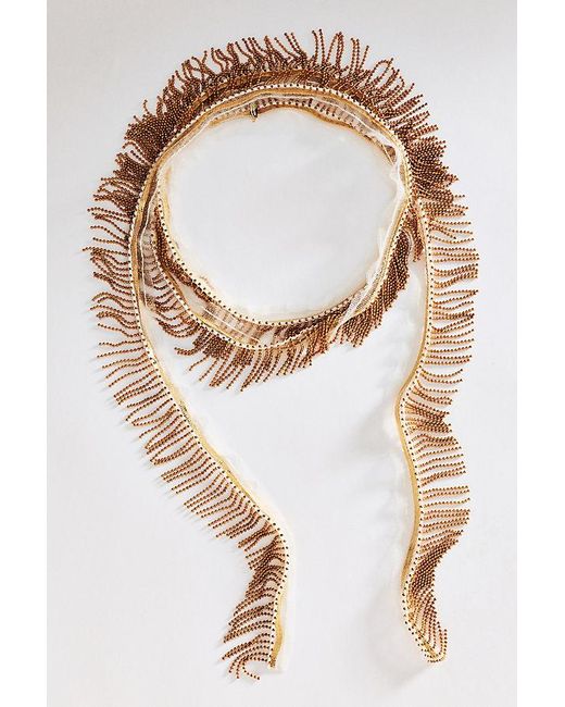 By Anthropologie Natural Prelayer Wrap Tassel Necklace