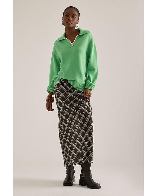 ALIGNE Green Judith Wool-Blend Polo Jumper