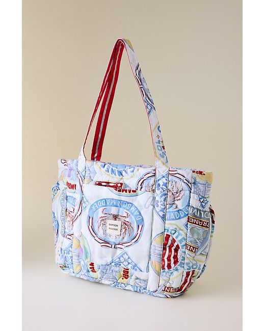 Damson Madder Blue Oversized Reversible Tote Bag