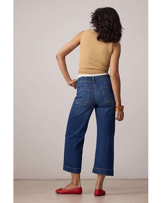 Maeve Blue The Colette Crop Wide-Leg Jeans By