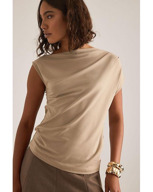 SELECTED Brown Molly Draped Top