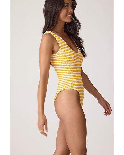 Bondeye Orange Mara Scoop Stripe One-Piece Swimsuit
