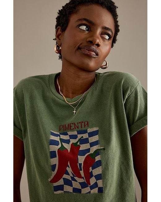 Anthropologie Green Chilli Graphic Baby T-Shirt
