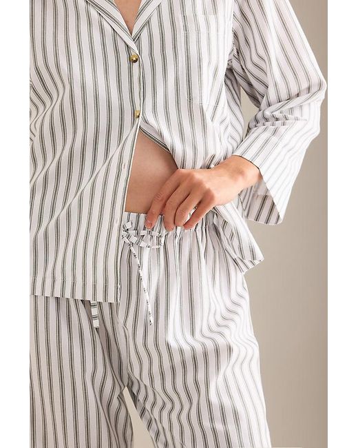 HONNA Natural Ticking Stripe Long Pyjama Set