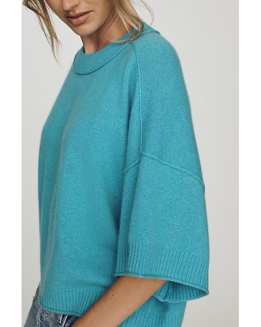 By Anthropologie Blue The Goldie Crew-Neck Cashmere Jumper