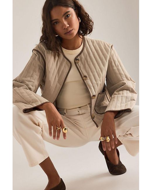SELECTED Brown Malina Quilted Jacket