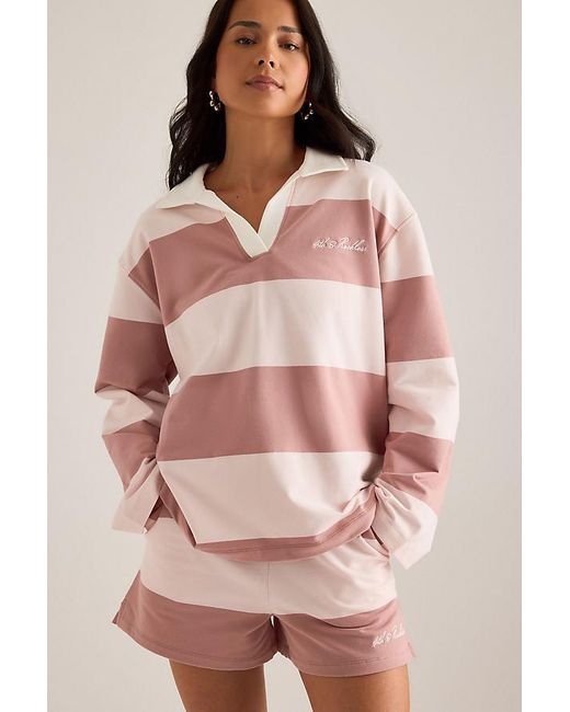 4th & Reckless Pink Hailey Rugby Top
