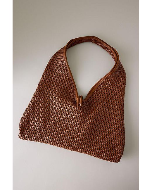 Dolce Vita Brown Missie Raffia Mesh Tote Bag