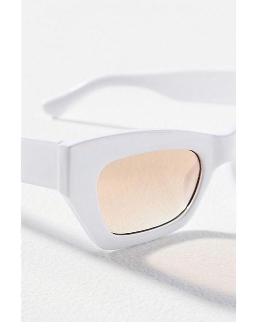 I-SEA White Geometric Modern Cat Eye Sunglasses