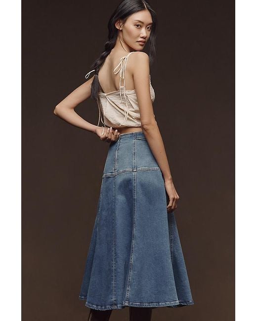 Maeve Black Waisted Denim Maxi Skirt