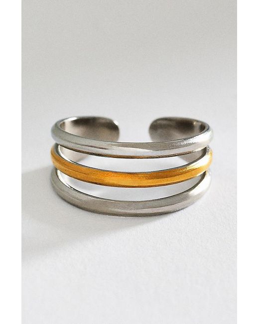 By Anthropologie Gray Layered Water-Resistant Ring