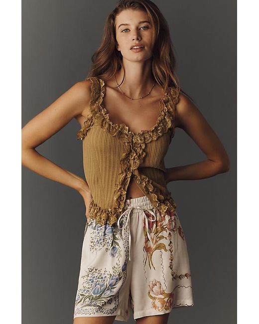 Maeve Brown The Brooklin Tie-Front Printed Pull-On Shorts By