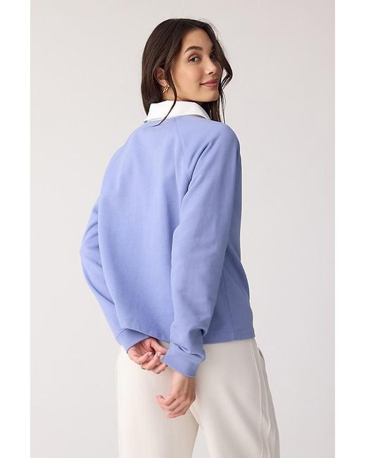 Sweaty Betty Blue Revive Rugby Sweatshirt