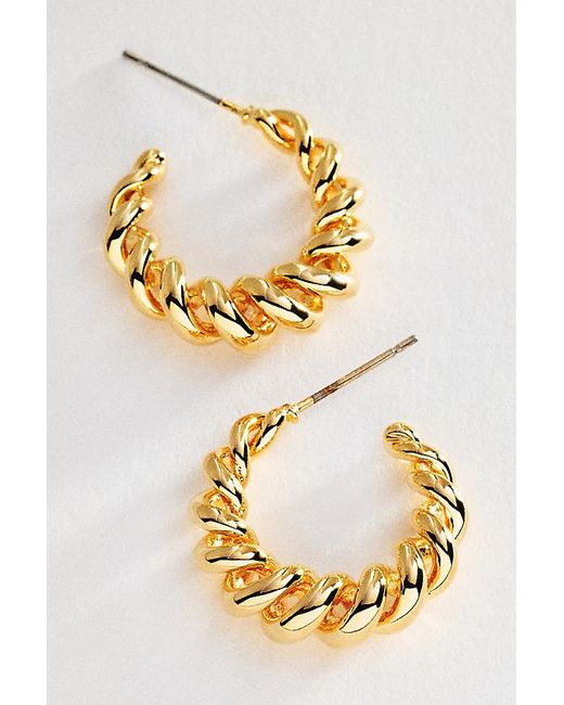 By Anthropologie Metallic Spiral Hoop Earrings