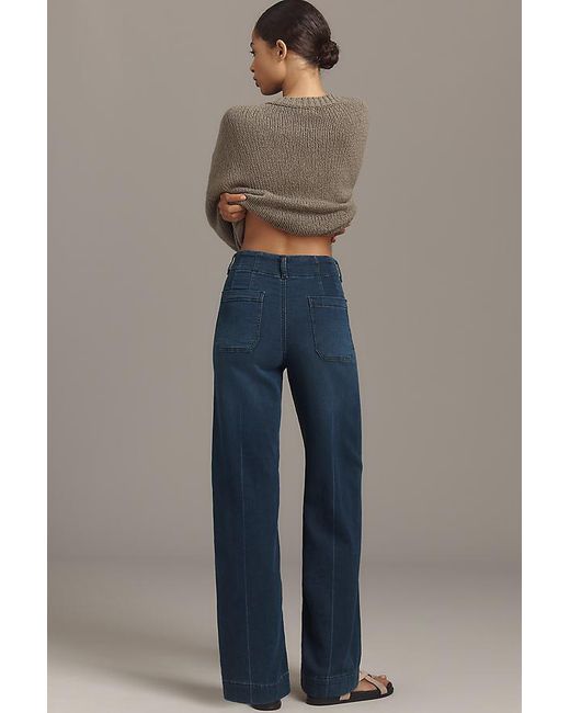 Maeve Blue The Colette Full-Length Wide-Leg Jeans By