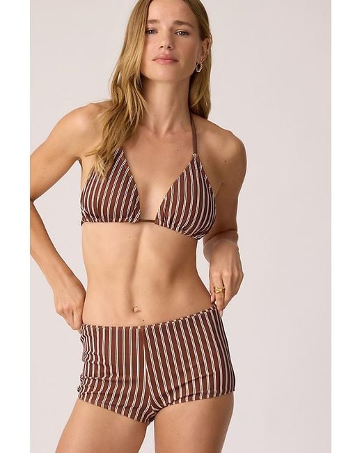 4th & Reckless Brown Adriana Stripe Bikini Shorts