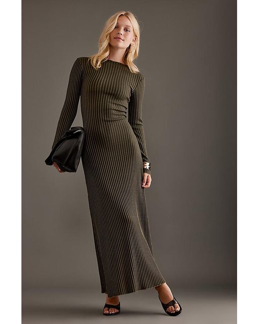 Samsøe & Samsøe Brown Sacrane Rib Knit Maxi Dress