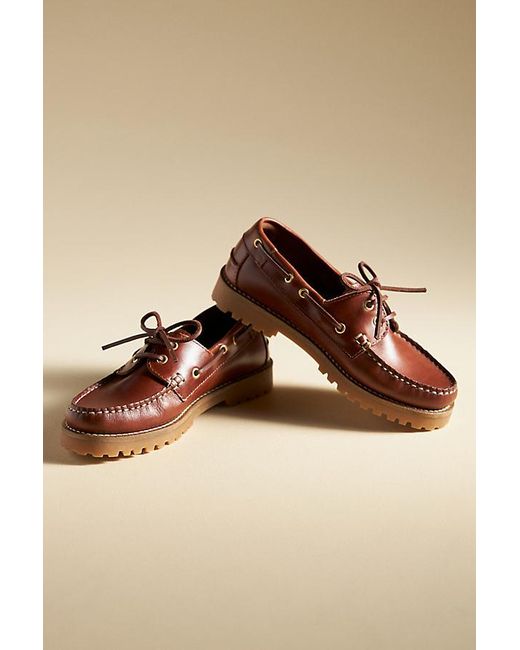 By Anthropologie Brown Lug Boat Shoes