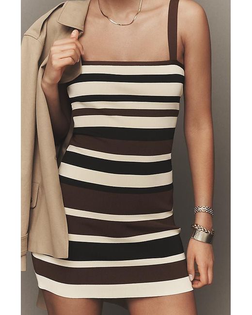 Siempre Black X Anthropologie Sleeveless Square-Neck Mini Dress