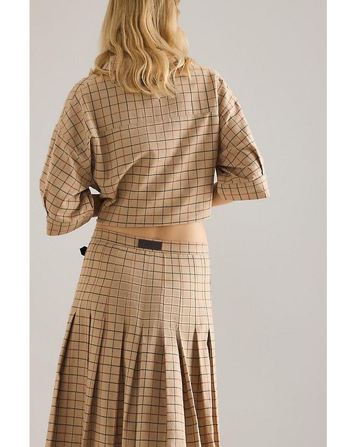 Barbour Natural Hollington Tartan Midi Skirt