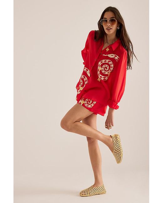 Never Fully Dressed Red Elissa Snake Shorts