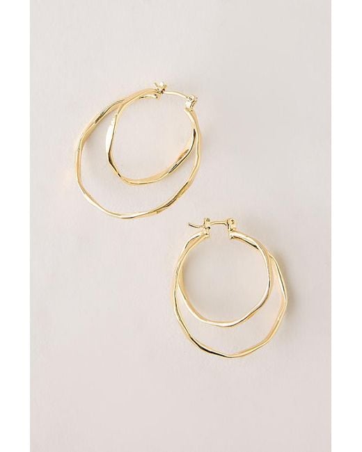Anthropologie Natural Twist Hoop Earrings