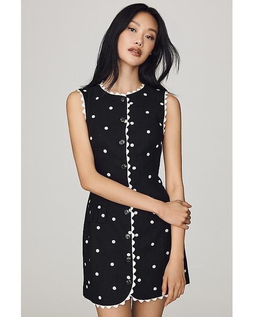 En Saison Black Heather Buttondown Mini Dress