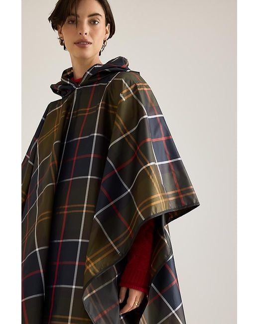 Barbour Blue Tartan Showerproof Poncho