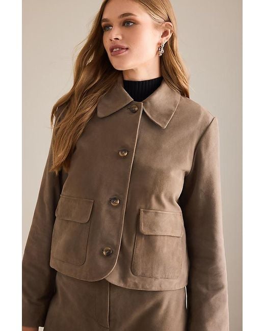 SELECTED Brown Kaya Suede Jacket