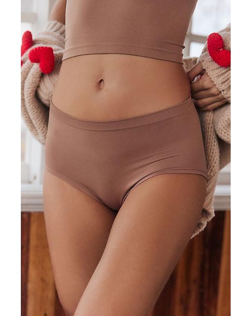 By Anthropologie Brown Seamless Renna Second Skin Hipster Knickers