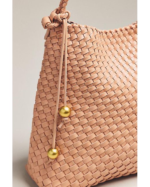 By Anthropologie Natural Woven Knotted-Strap Bucket Bag