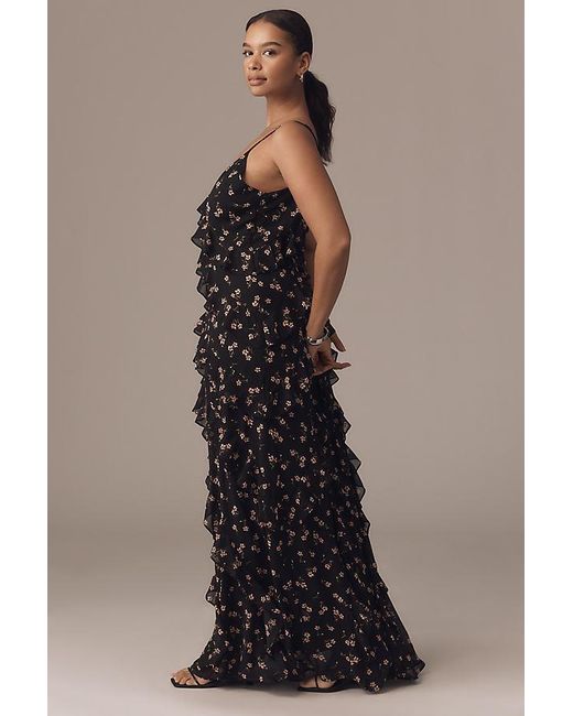 AFRM Multicolor Ilaria Sweetheart Ruched Mesh Maxi Dress