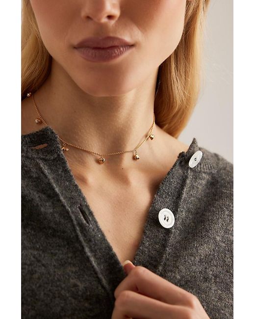 Rachel Jackson Natural Plated Untamed Deco Hearts Charm Necklace