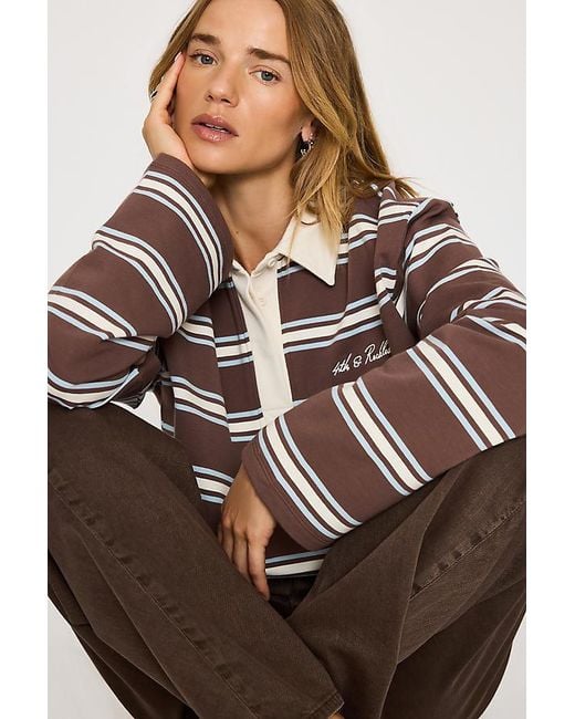 4th & Reckless Brown Asta Rugby Top