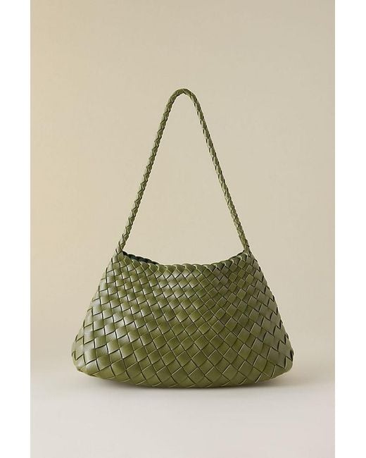 By Anthropologie Green Calla Woven Shoulder Bag