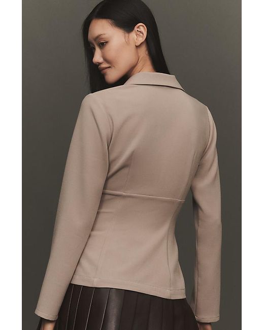 By Anthropologie Black Tailored Long-Sleeve Blazer Top