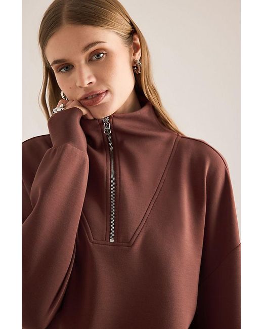 Varley Brown Hawley Half-Zip Sweatshirt