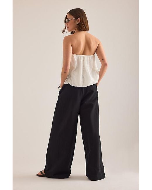 Maeve Natural The Avery Linen-Blend Pleated Trousers By