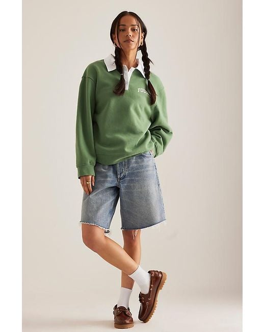 4th & Reckless Green Clover Polo Sweatshirt