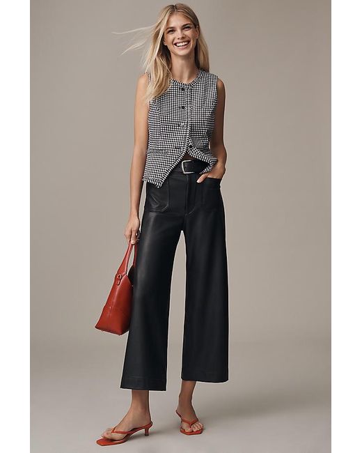 Maeve Multicolor The Colette Cropped Wide-Leg Trousers By Vegan Leather Edition