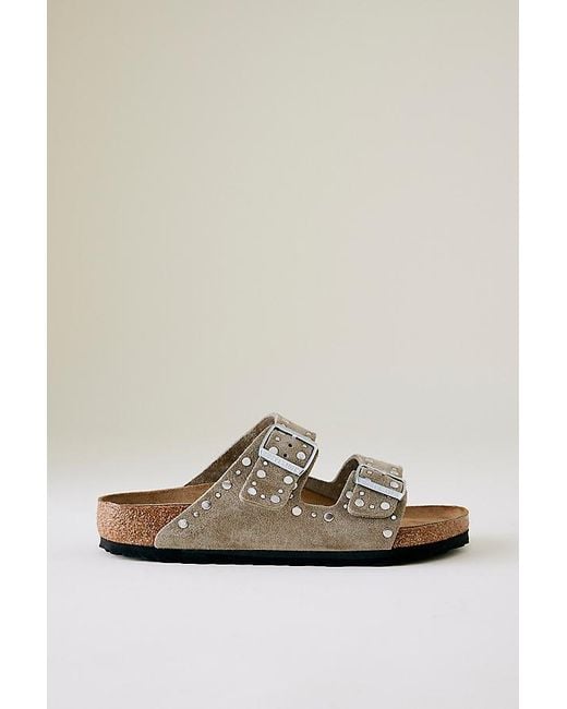Birkenstock Natural Arizona Studded Sandals