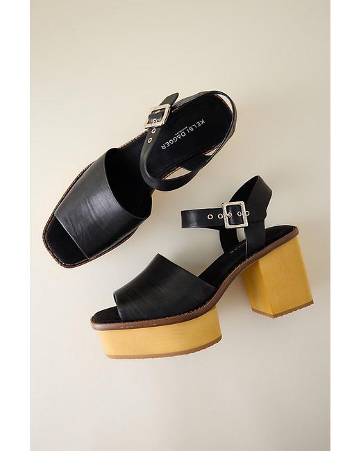 Kelsi Dagger Brooklyn Black Groove Platform Sandals