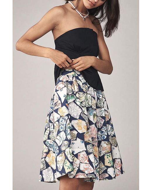 Maeve Multicolor The Jacie Poplin Printed Knee-Length Skirt By