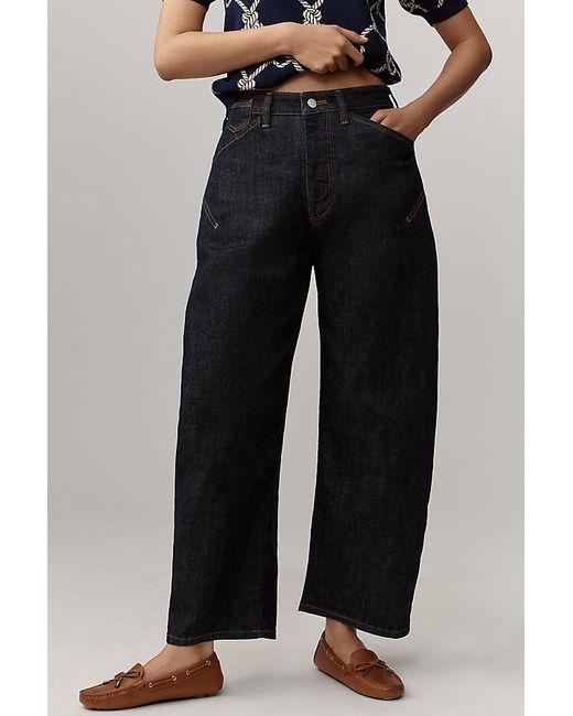 Pilcro Blue The Kayden High-Rise Carpenter Barrel Trousers By
