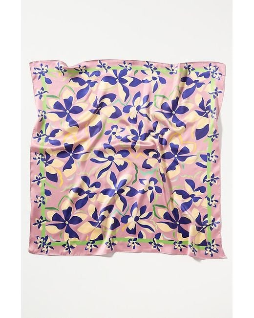 By Anthropologie White Geometric Floral Printed Hair Scarf