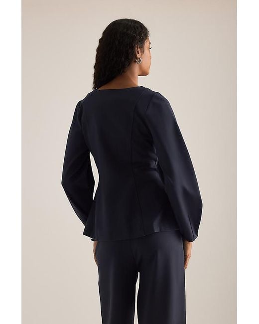 ALIGNE Blue Bonnie Ponte Waisted Blazer